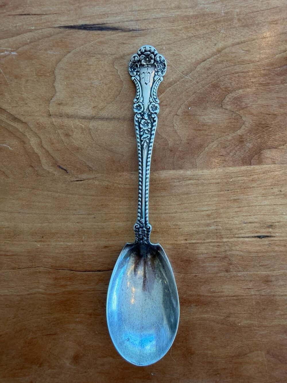 Gorham Floral Sterling Silver Teaspoon Pat 1899 Monogrammed 5.75" 24g